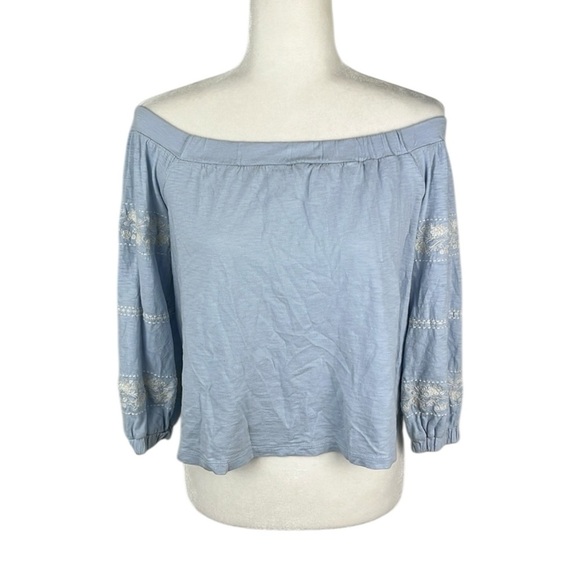 American Eagle Off The Shoulder Light Blue Top Size XS - Picture 1 of 6